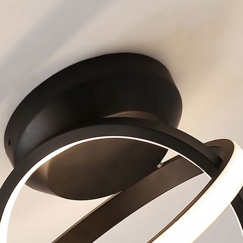 Contemporary Flush Mount Lighting Black LED Ceiling Light for Home