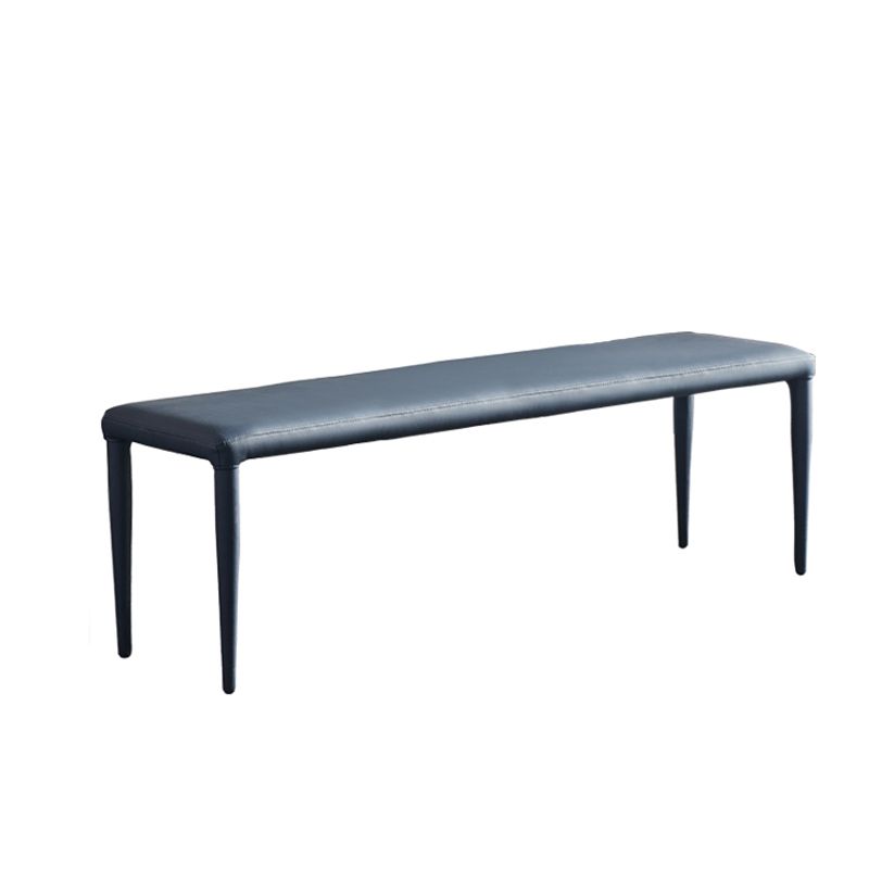 Solid Color Dining Bench, 18"H Upholstered Bench with 4 Metal Legs