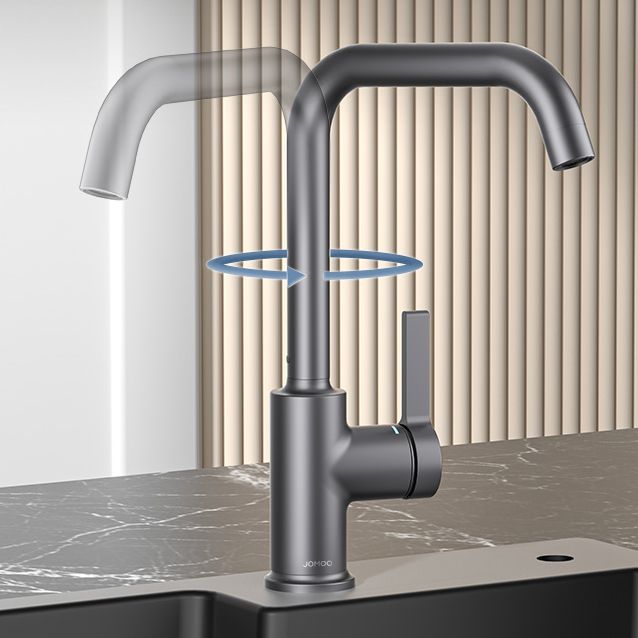 Modern Style Bar Faucet Stainless Steel Gooseneck Lever Handle Bar Faucet