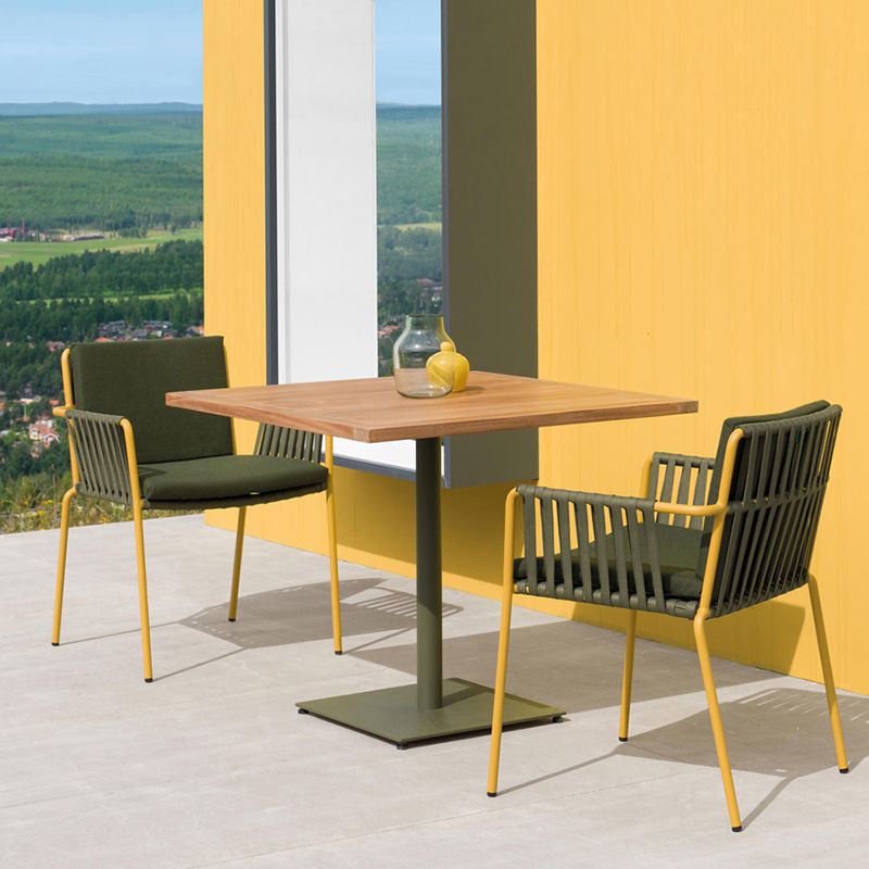 Modern Metal Outdoor Chair Upholstered Patio Dining Side Chair