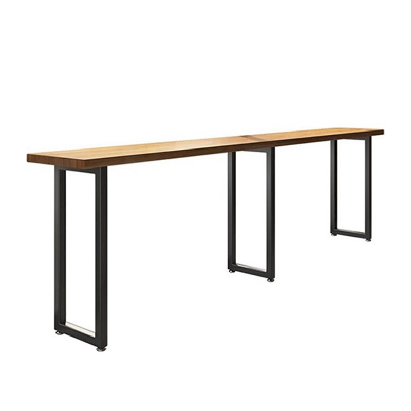 Pine Wood Bar Dining Table Modern Rectangle Bar Table with Sled for Dining Room