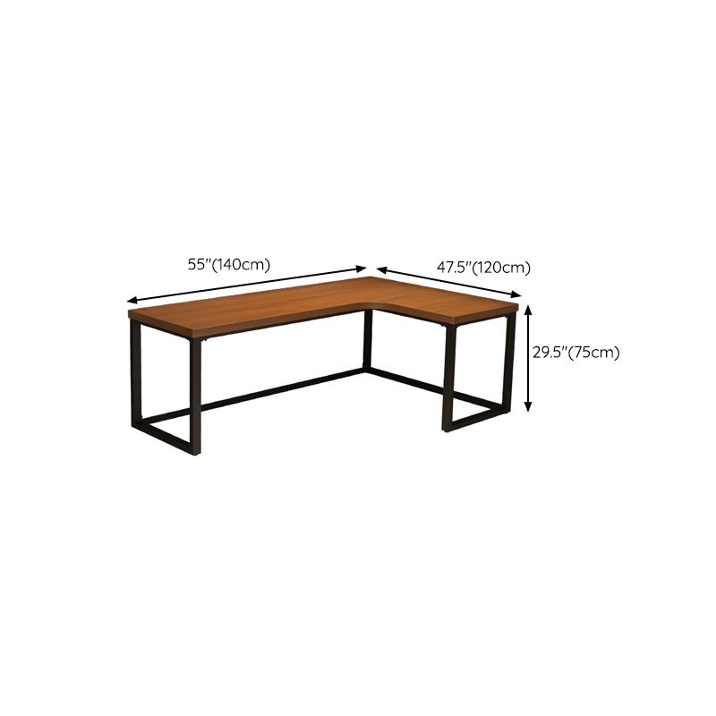 29.25 Inch Height Contemporary Office Desk L-Shape Solid Wood Writing Desk