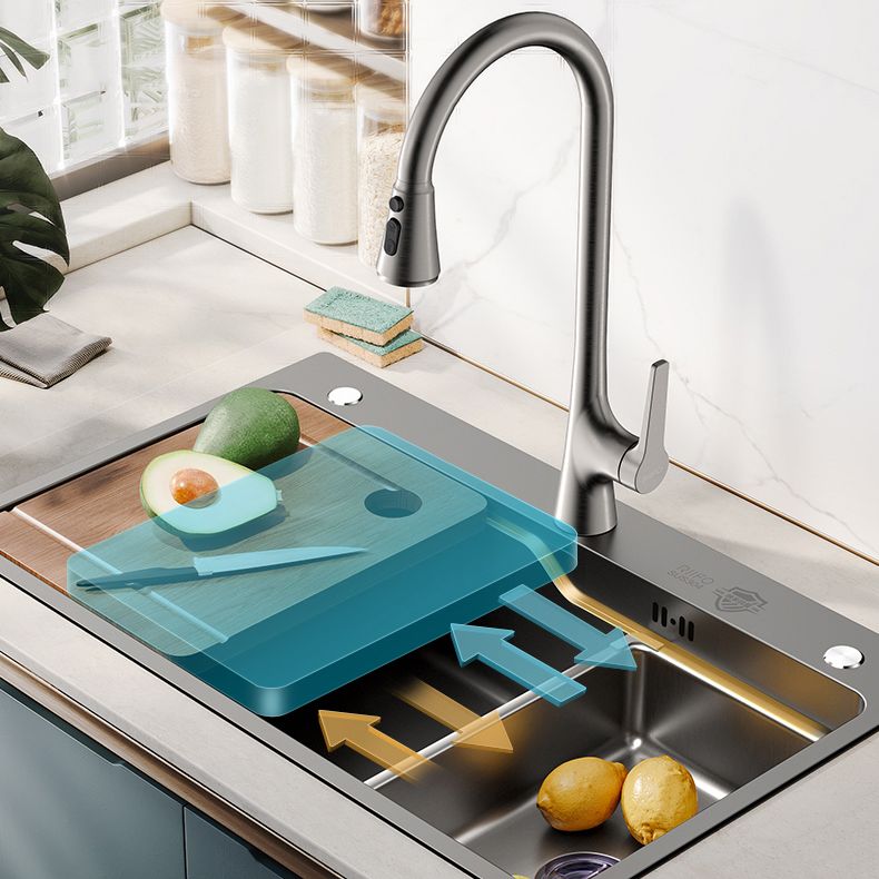 Classic Kitchen Sink Stainless Steel Friction Resistant Kitchen Sink with Faucet