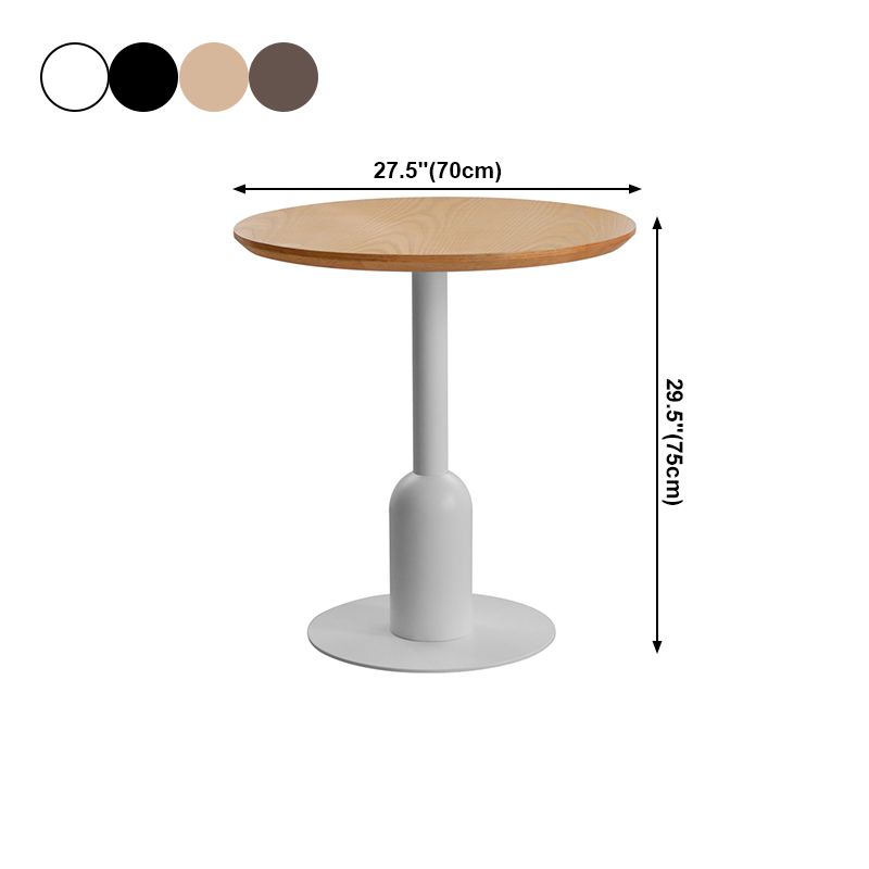 Metal Industrial Dining Table Wood Top Indoor Table with Pedestal Base