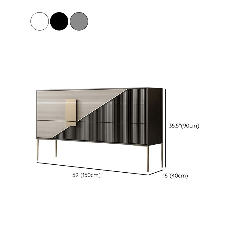 Contemporary Style Ash Wood Storage Sideboard Cabinet with Drawers