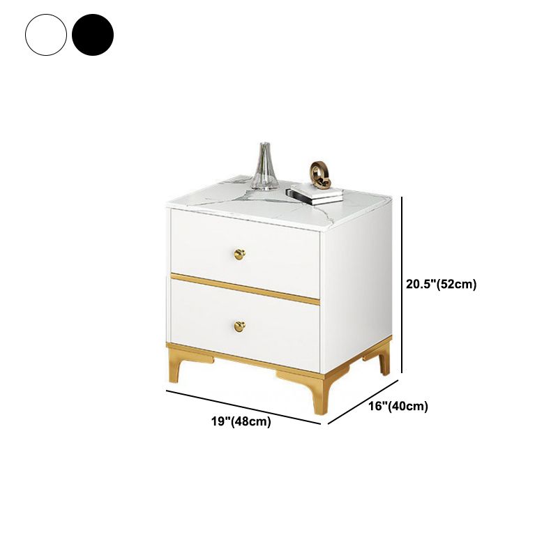 Modern Style Metal 2/3 Drawer White/grey/black 4 Legs Nightstand