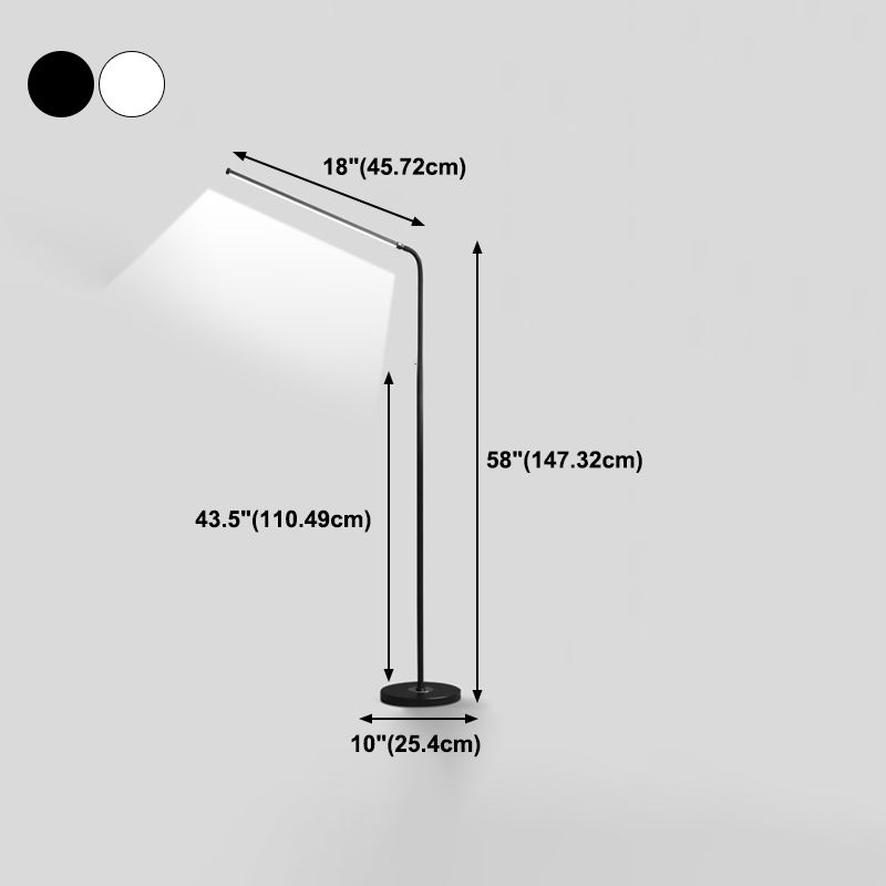 Linear Shape Metal Floor Light Modern Style Single Light Floor Mount Light