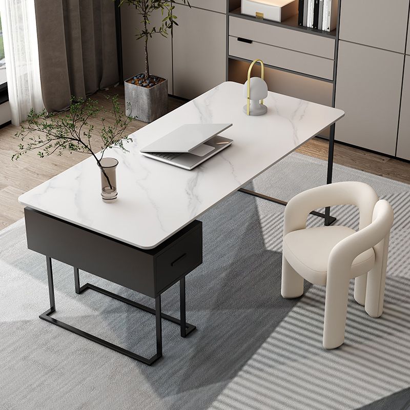 Rectangle Sintered Stone Working Desk Modern Office Table with Drawer