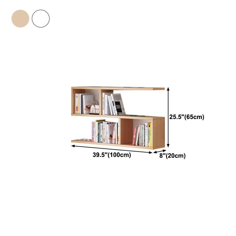 Solid Wood Bookshelf Contemporary Style Wall Mounted Bookcase for Office Home