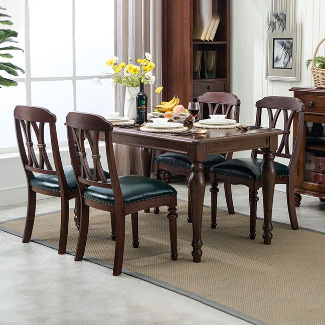 Glam Wood Dining Chair Cross Back Folding Chair for Dining Room in Brown