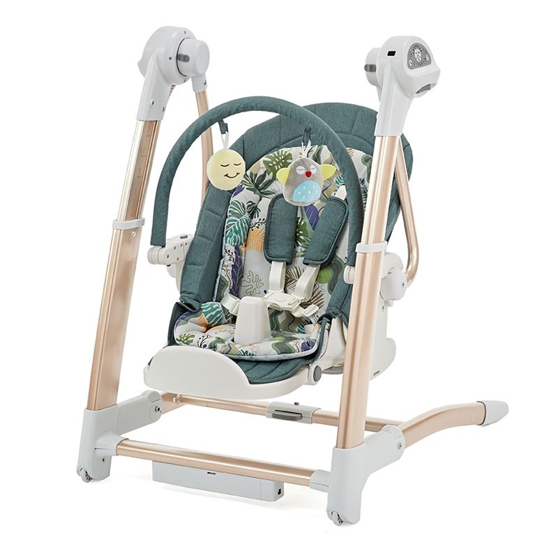 Modern Metal Rocking Electric Height Adjustable Crib Cradle with Pad