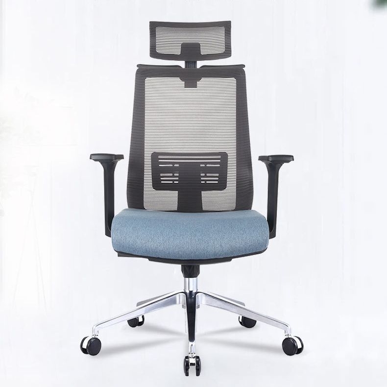 Contemporary Arm Chair Fixed Arms Mid-back Lumbar Support Office Chair