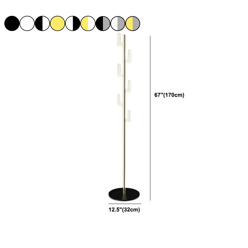 Contemporary Entryway Hall Tree Pure Color Coat Hooks Round Bottom Coat Rack