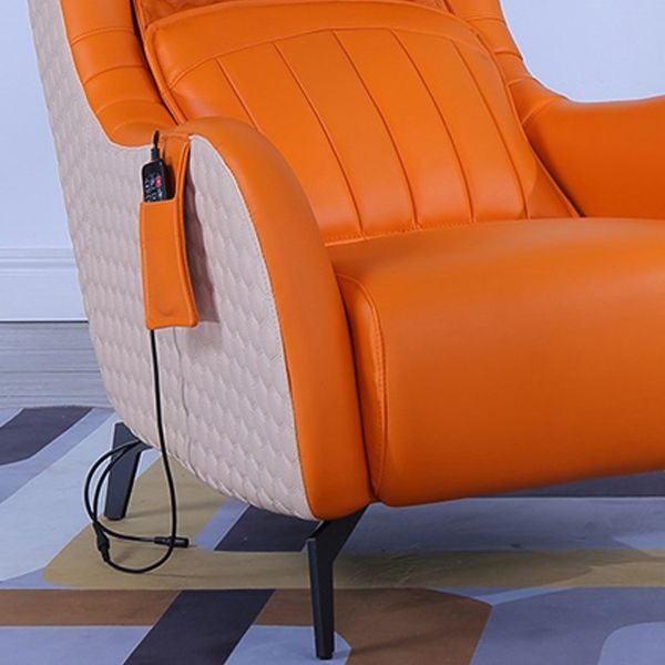 Contemporary Indoor Faux Leather Recliner Chair with Metal Legs