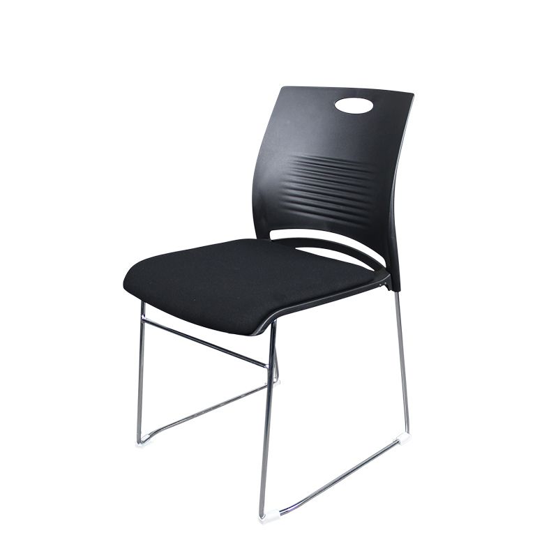 Silver Steel Frame Conference Chair Low Back Lumbar Support Chair