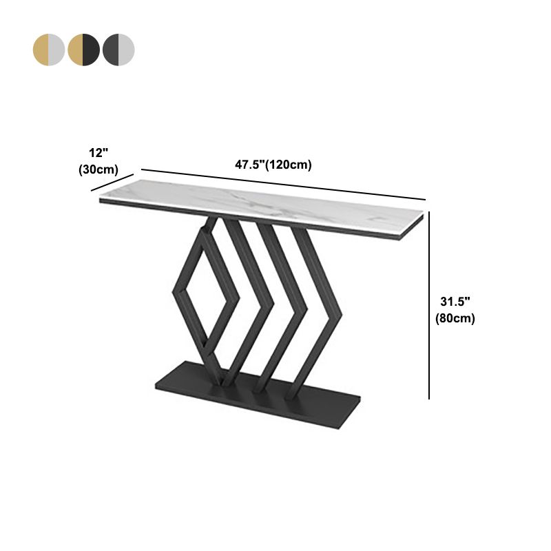 Marble Top Accent Table with Pedestal Base Console Accent Table