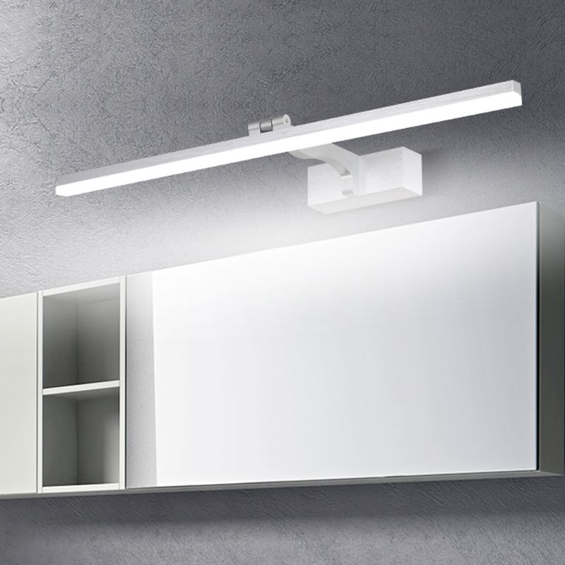 Postmodern Aluminum Vanity Light Straight White LED Mirror Light for Bathroom