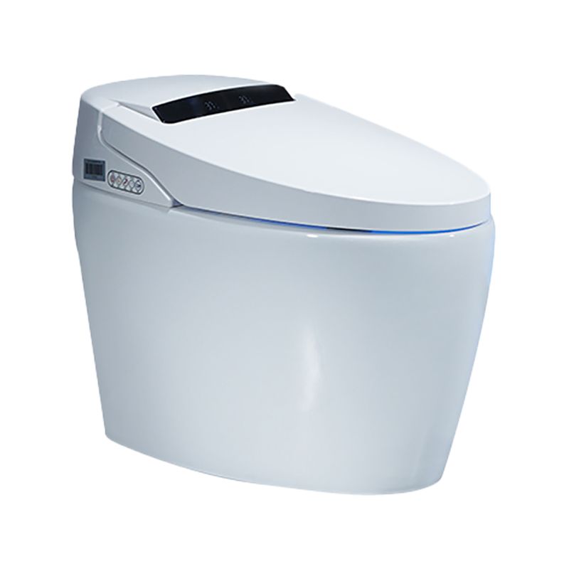 Floor Mount Bidet Elongated in White Smart Bidet with Heated Seat