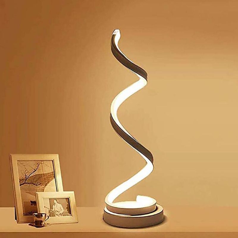 Modern Minimalist Style Spiral LED Table Lamp Aluminum Table Light for Bedroom