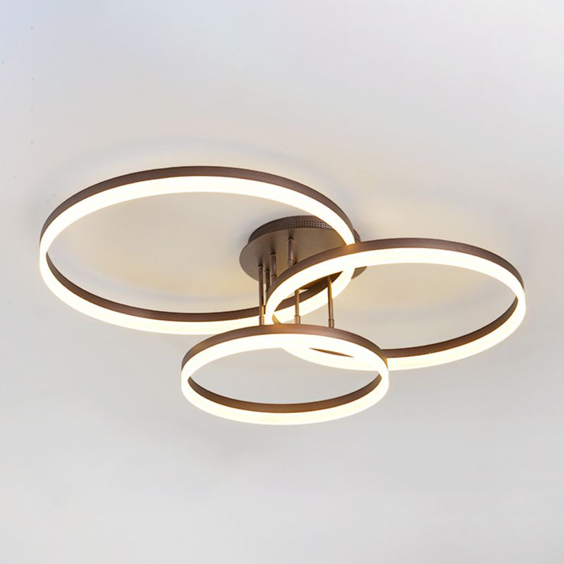 Circle Shape Modern Style Flush Mount Metal Ceiling Light for Living Room