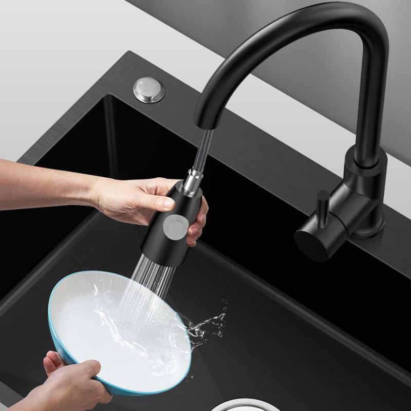 Stainless Steel Kitchen Sink Single Bowl Sink with Faucet and Soap Dispenser