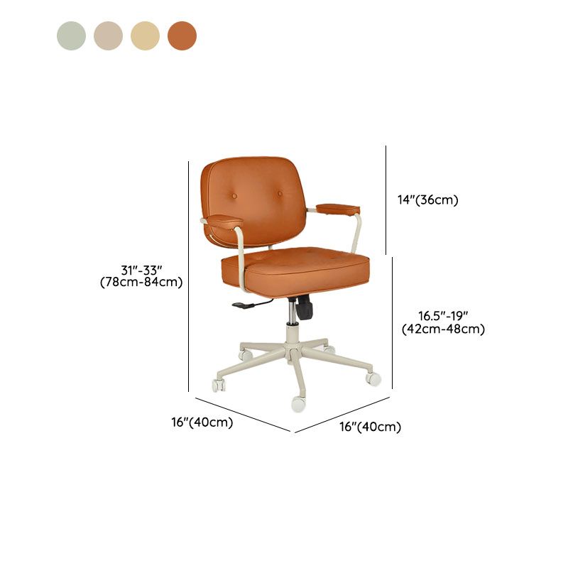 Contemporary Fixed Arms Desk Chair Wheels Included Conference Chair for Office