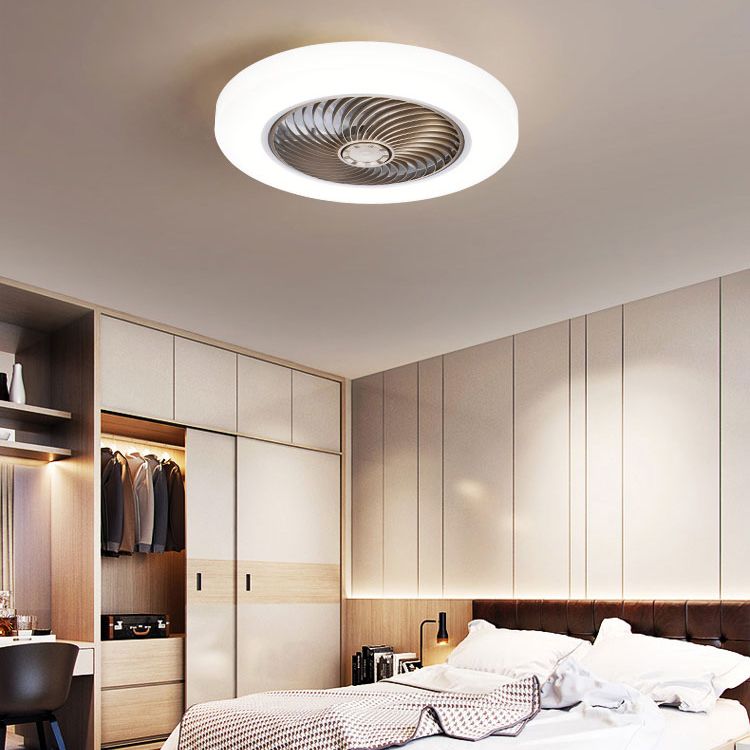 Ventilatore a led acrilico circolare ventola minimalista semi -rulli per la camera da letto