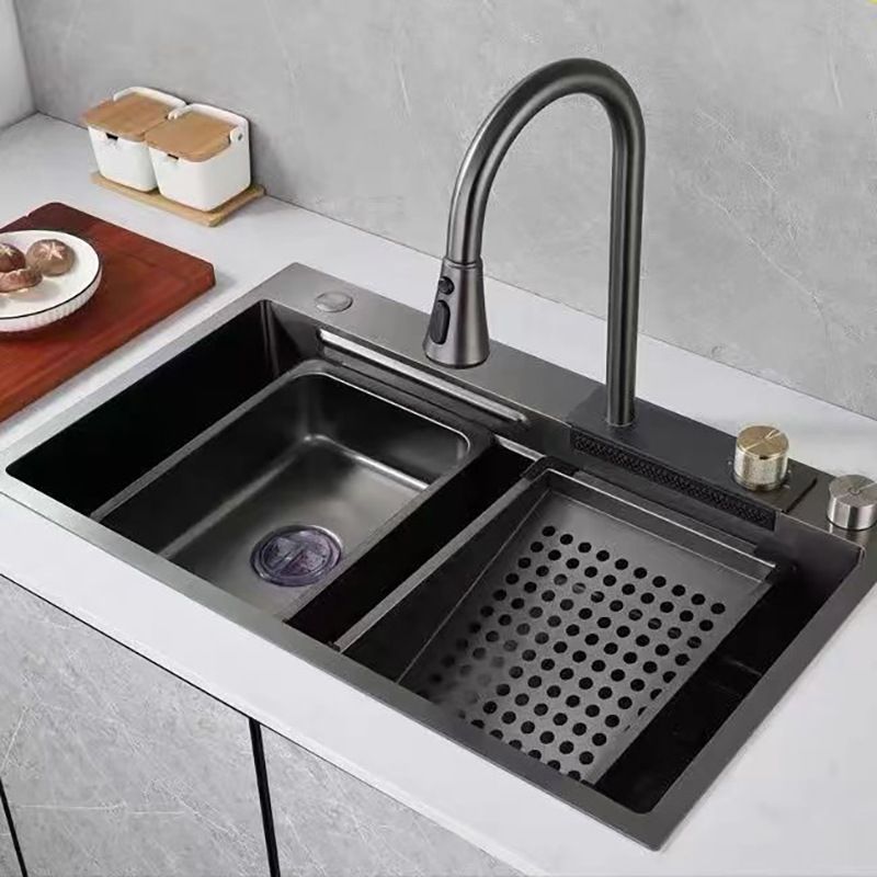 Modern Kitchen Sink Stainless Steel with Accessories and Faucet Bar Prep Sink