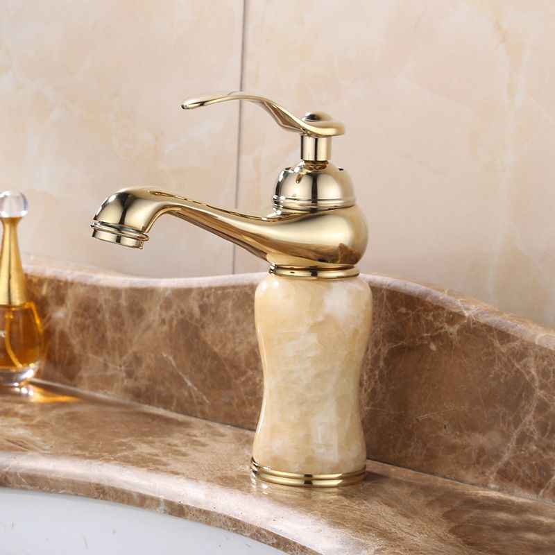 Luxury Vessel Faucet Brass Lever Handles Low Arc Basin Lavatory Faucet