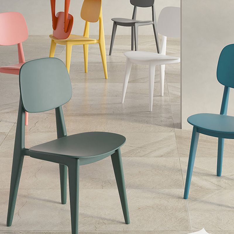 Dining Room Contemporary Plastic Open Back Dining Side Chair