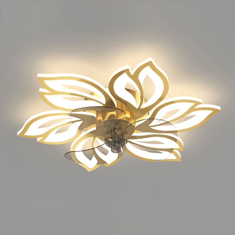 Floral Ceiling Fan Light Modern Style LED Metal Ceiling Light Fixture