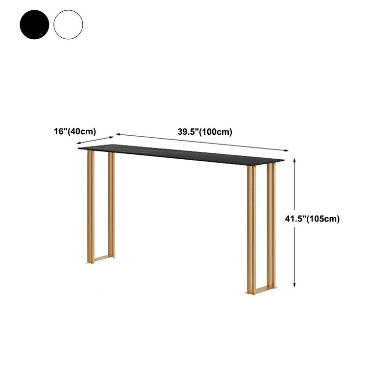 Stone Bar Dining Table Traditional Luxury Rectangle Bar Dining Table with Sled Base