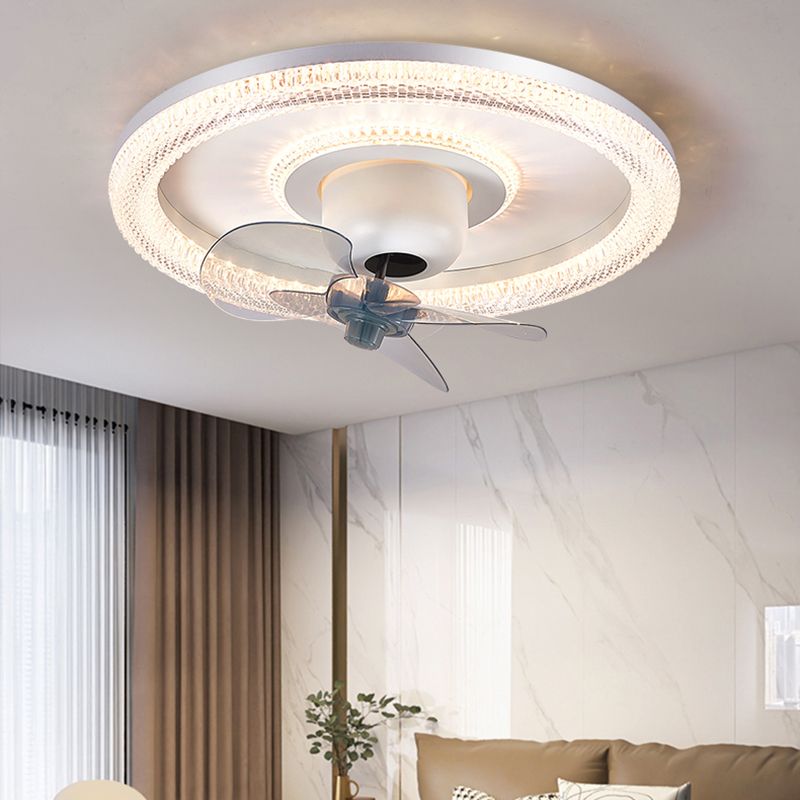 Metal Round Ceiling Fan Light Modern-Style LED Ceiling Mounted Light