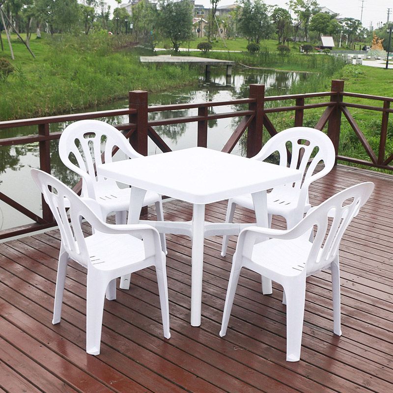 Modern Waterproof Geometric Courtyard Table Plastic Outdoor Table