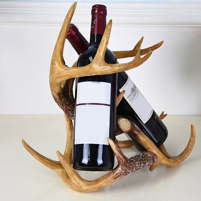 Modern Simple Resin Wine Rack Antler Shape Wine Bottle Rack for Kitchen