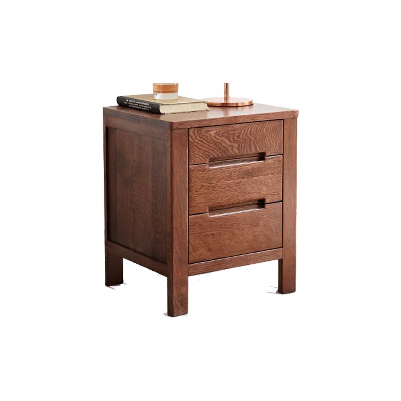 Simple Solid Wood Kids Bedside Table 3 Drawers Nursery Nightstand