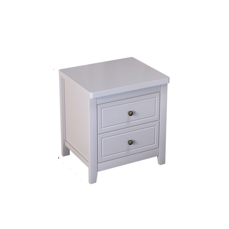 Modern 2-Drawer Storage Nightstand 20 Inch H Imitation Wood Legs Included Night Table