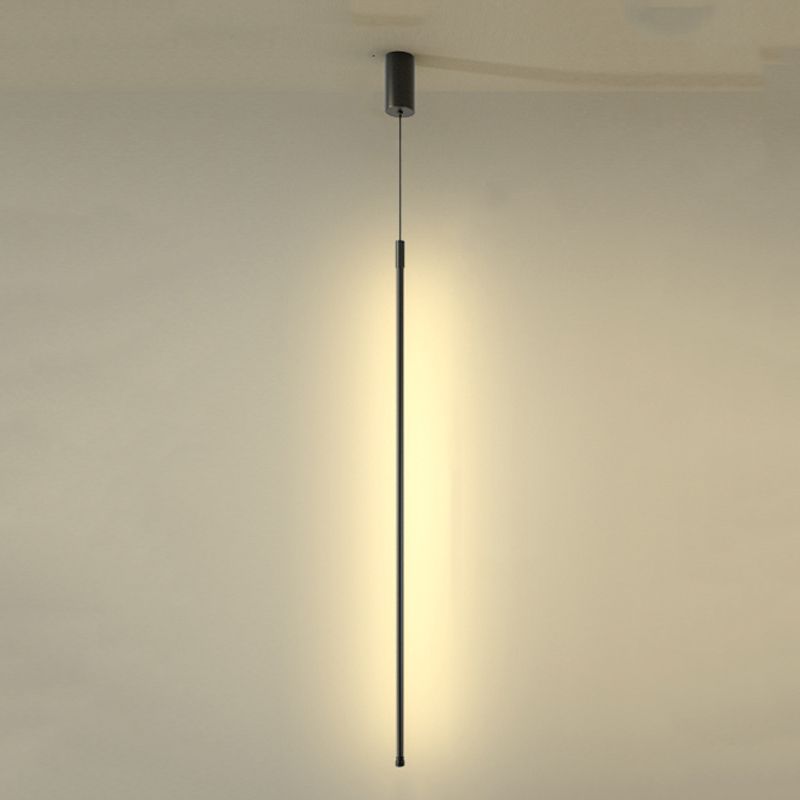 Modern Style Line Shade Hanging Light Metal 1 Light Hanging Lamp for Bedside