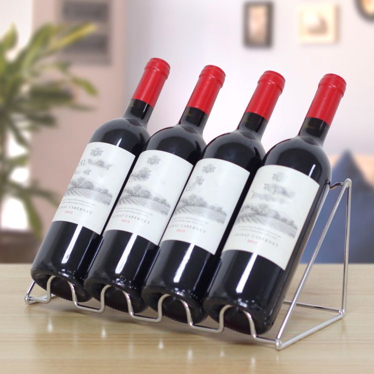 Modern Countertop Bottle Holder Metal Wine Bottle Rack for Home