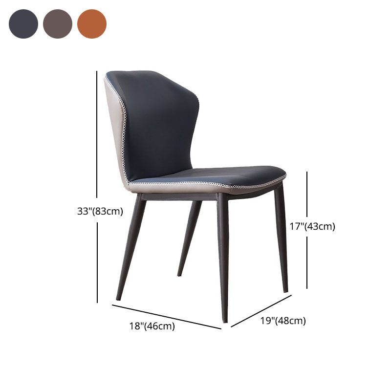 Industrial Style Wingback Armless Dining Chair PU Leather Dining Chairs