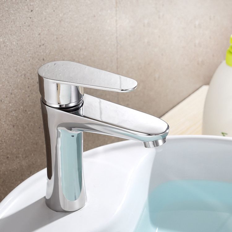 Modern Lavatory Faucet Solid Color Centerset Low Arc Faucet for Bathroom