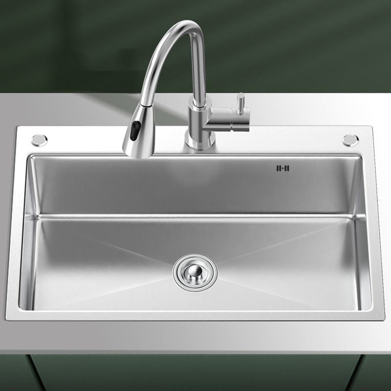 Contemporary Kitchen Sink Stainless Steel Kitchen Sink with Drain Strainer Kit