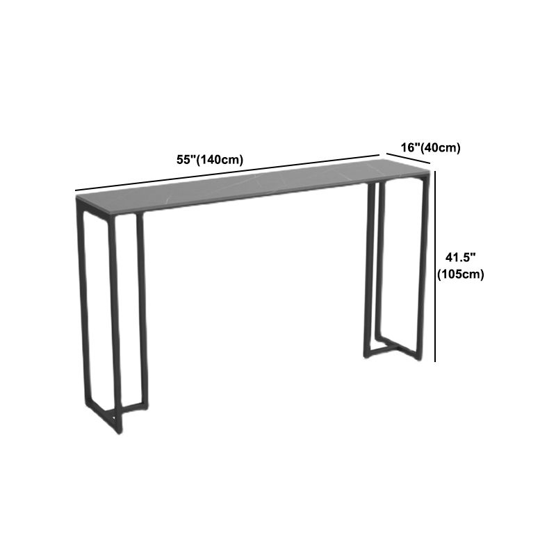 Industrial Style Rectangle Bar Table Stone Fixed Bar Dining Table