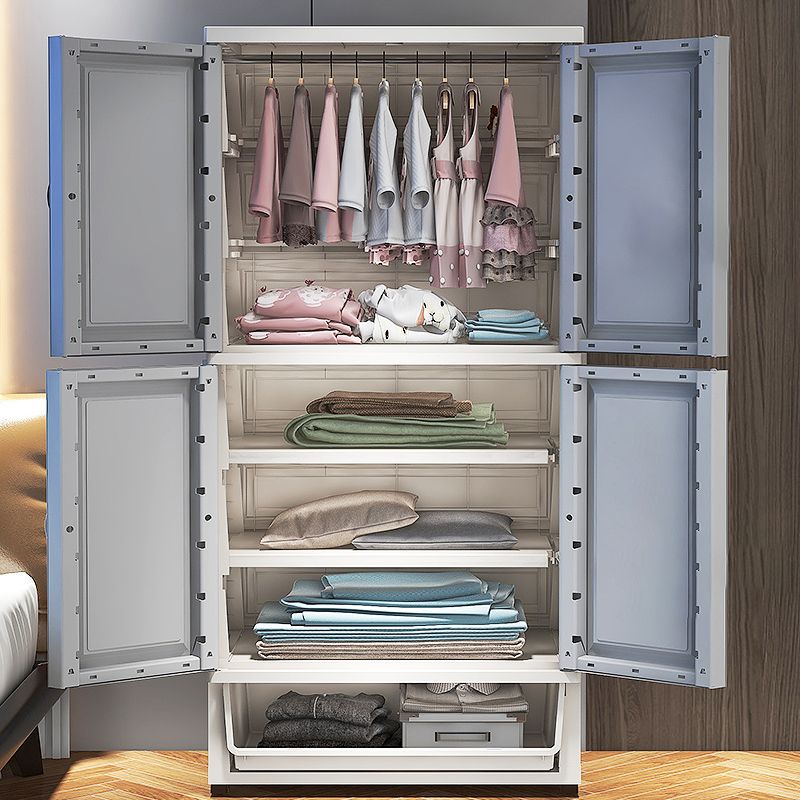 Modern Kid's Wardrobe Plastic Door Wardrobe Closet for Bedroom