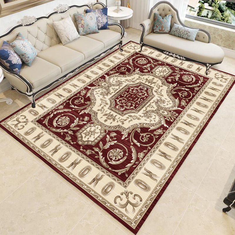 Tapis à imprimé médaillon classique Polyester tapis d'intérieur