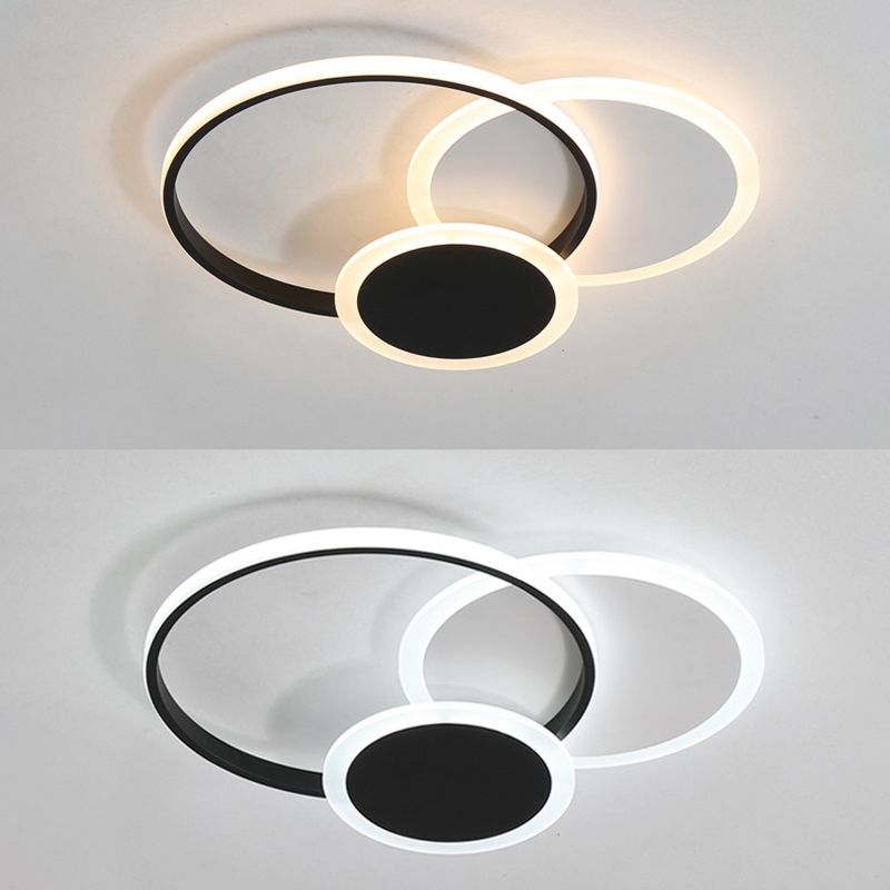 Circles Close to Ceiling Lighting Minimalist Style Metal LED Flush Mount Lighting