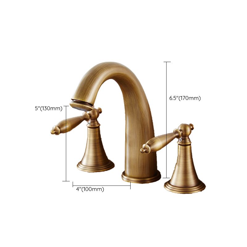 Widespread Bathroom Faucet 3 Holes Low Arc Vessel Sink Bathroom Faucet