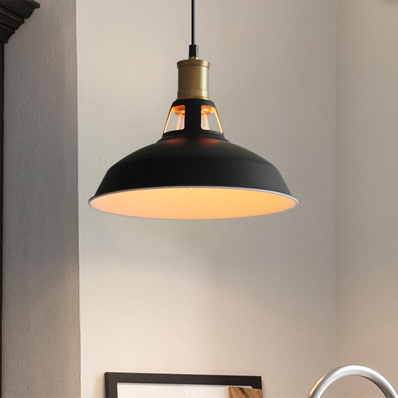 Runde Esszimmer Suspension Lampe Industrial Metall 1-Licht Anhänger Beleuchtung