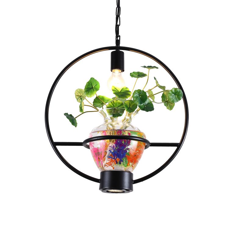 Industrial Pendant Light Plant Light Iron Frame Light Room Indoor Light