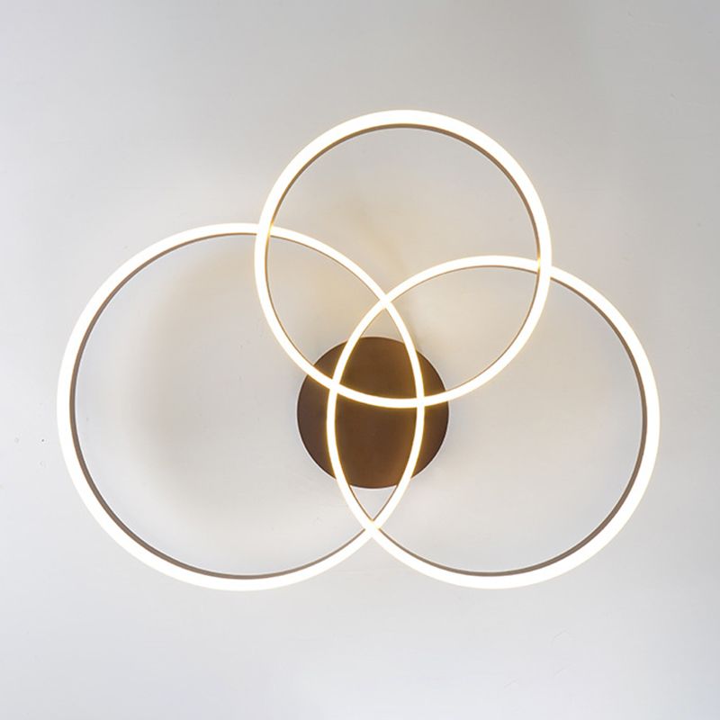 Circle Shape Modern Style Flush Mount Metal Ceiling Light for Living Room